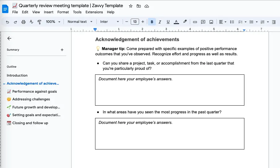 The Best 17 Performance Review Templates to Grow Your People Zavvy